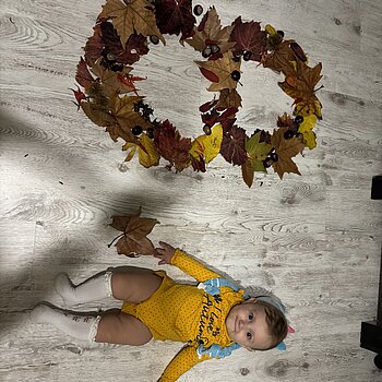 Bebelusul meu in ziua in care a facut 8 luni