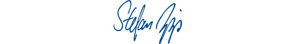 A signature in blue ink.