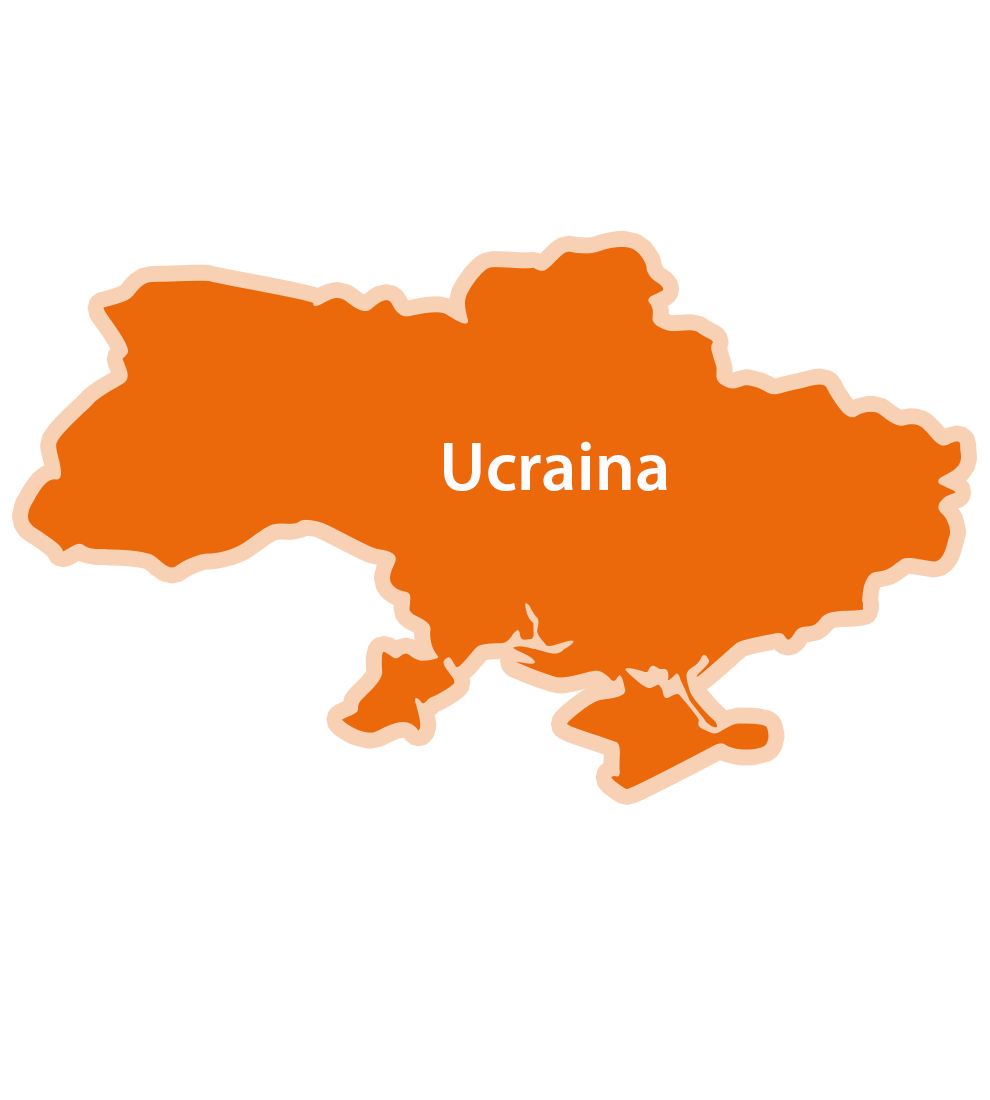 O hartă simplificată a Ucrainei.